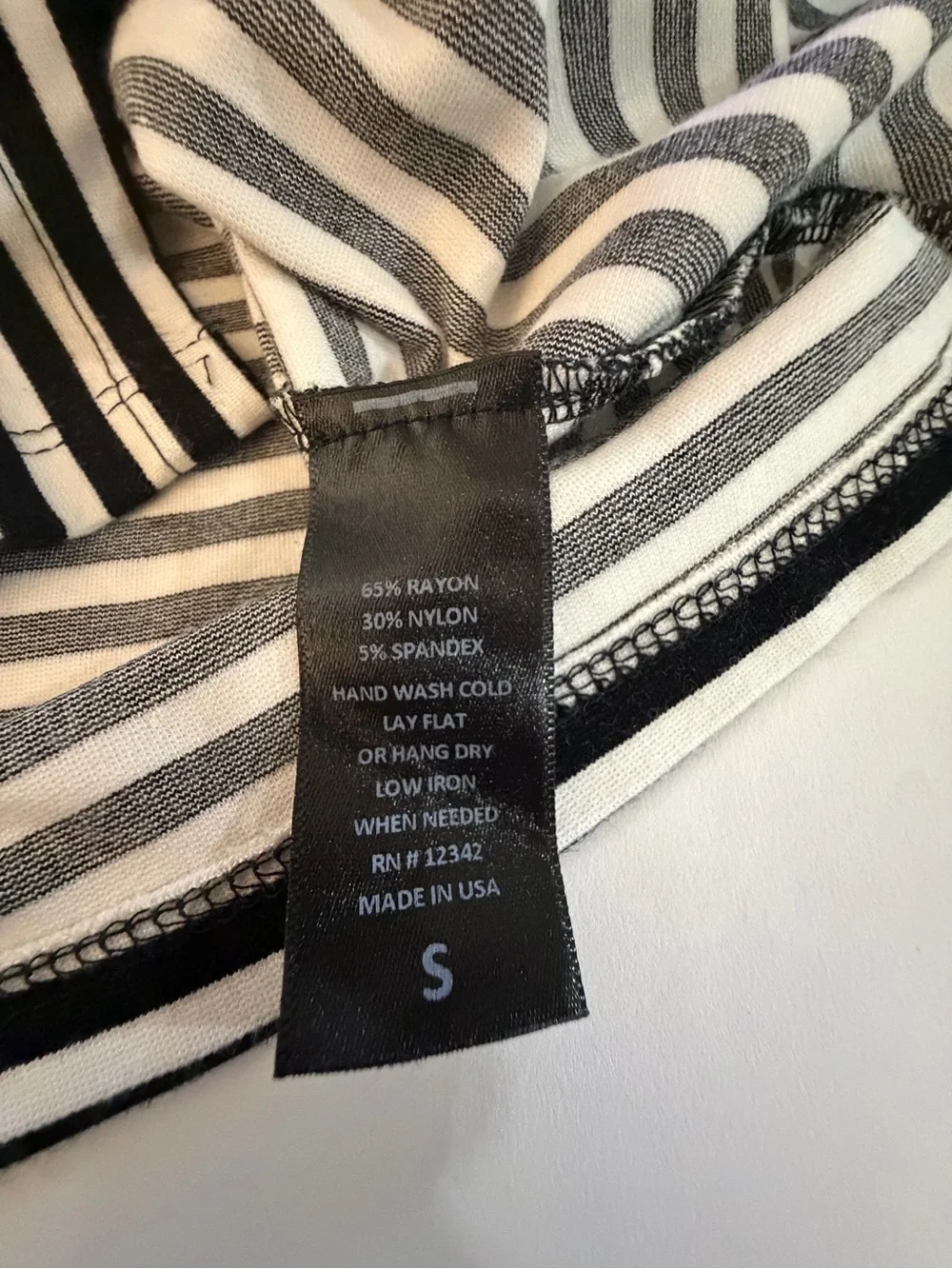 COIN 1804 black and white striped pencil skirt with front slit, size small